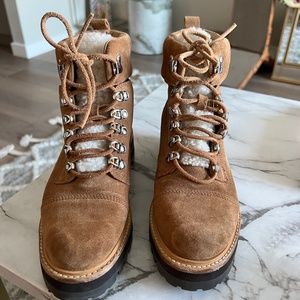 Marc Fisher Suede & Shearling Hiking Boot